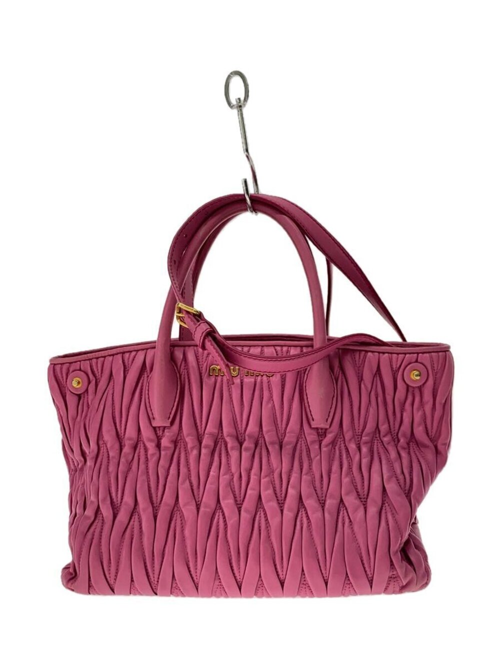 Miu Miu Matelasse Handbag Leather Pink